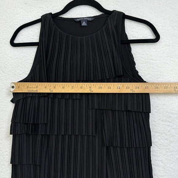 Banana Republic Women's Artsy Flapper Layered Texture Shift Dress XS Black EUC - Picture 7 of 11